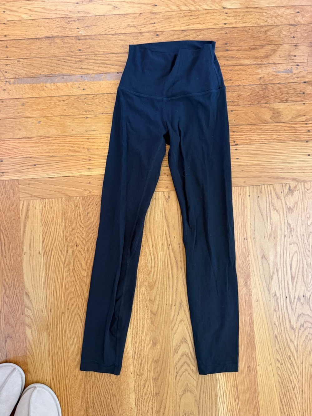 lululemon athletica Black High-Waist Ribbed Leggings
